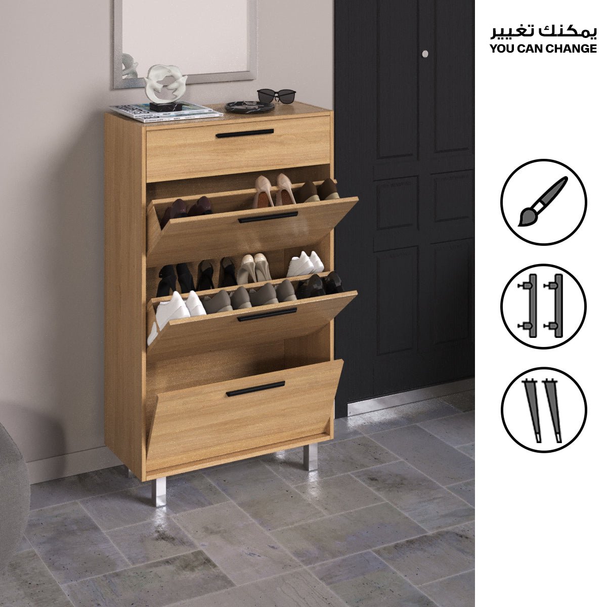 Custom Shoe Rack Rotating Drawers - Saveit